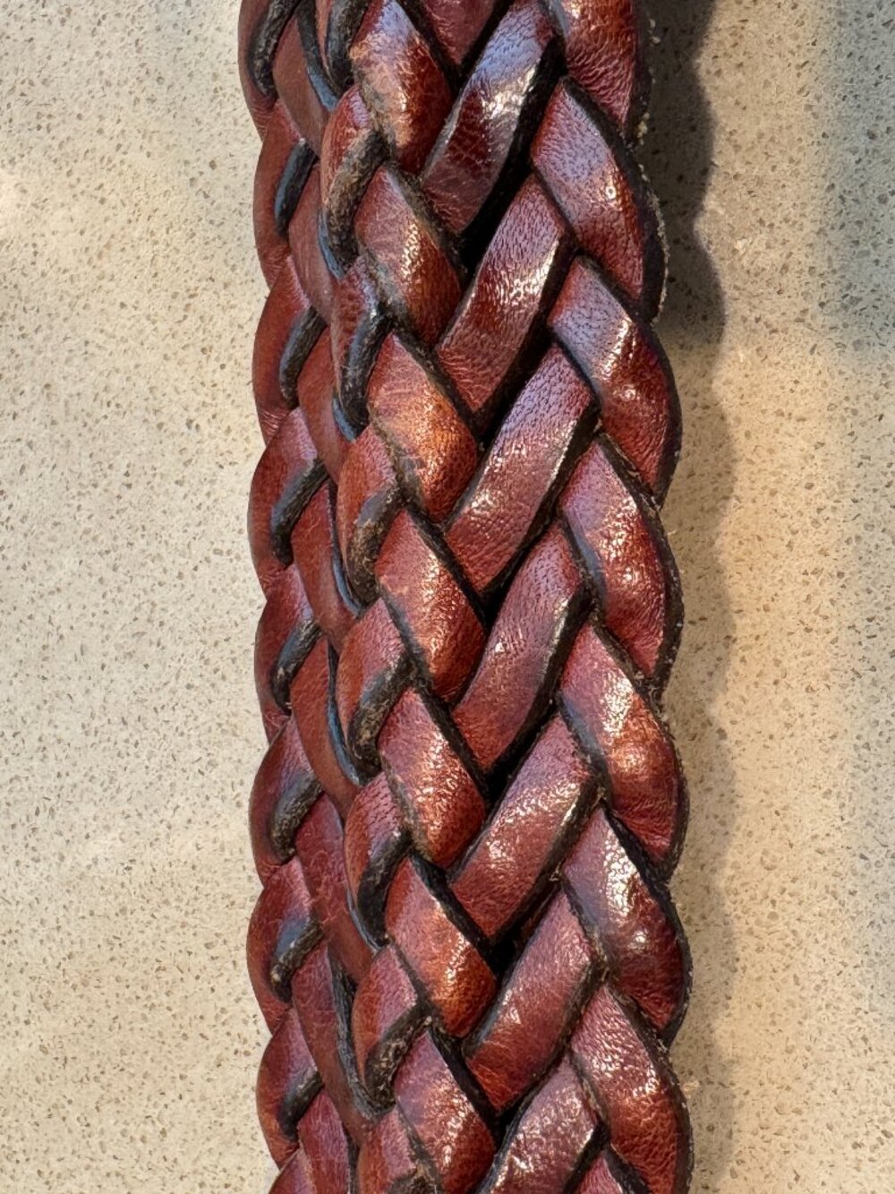 COACH Braided leather belt- medium brown - 42" - Picture 5 of 7